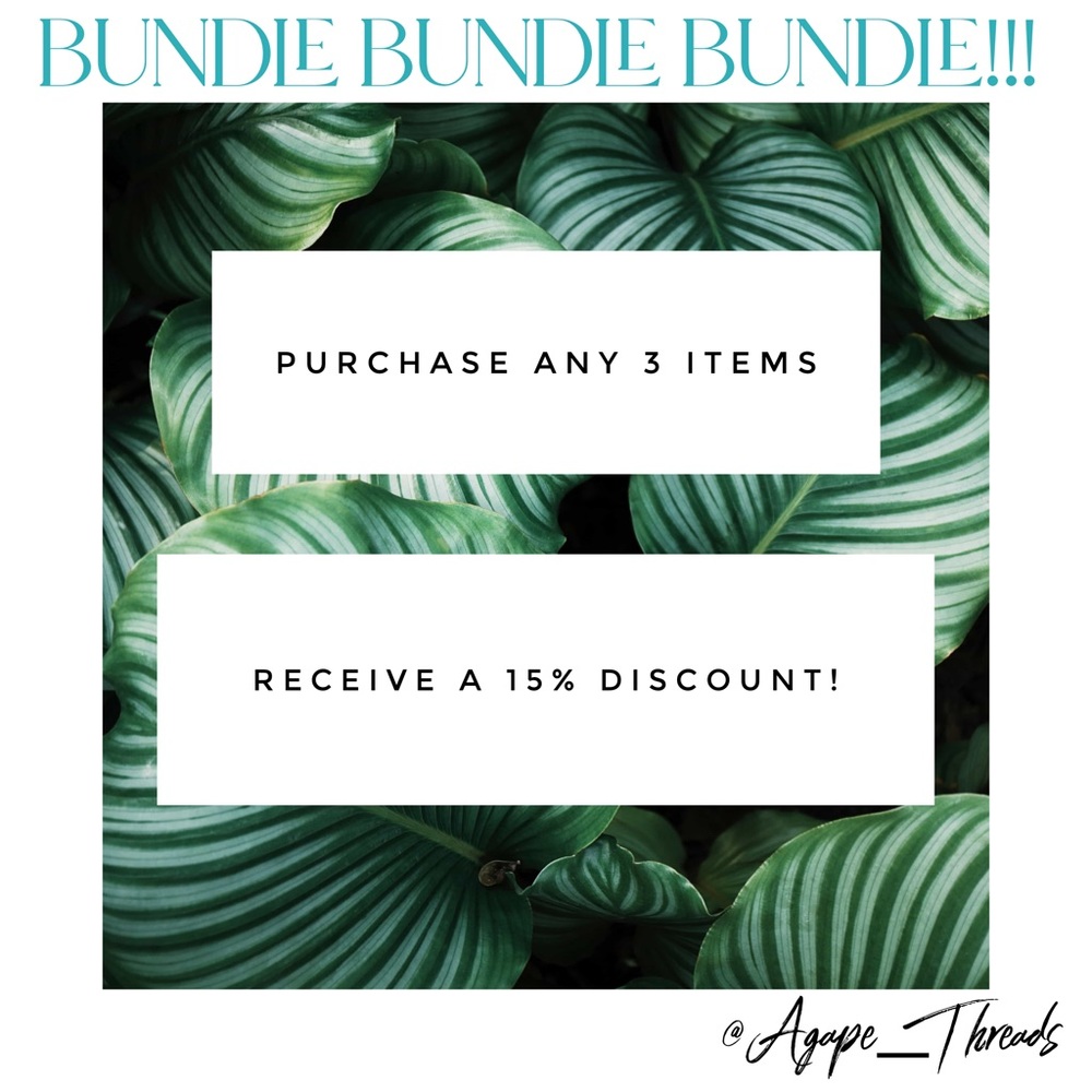 Bundle ANY 3 items to save 15%!!!!